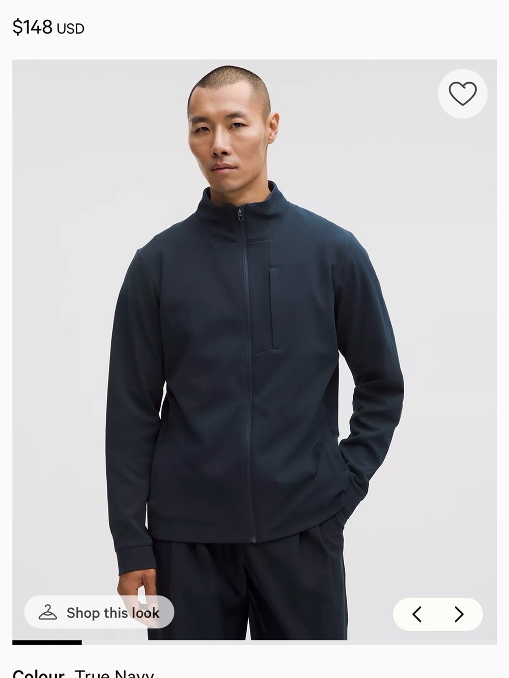 lululemon athletica True Navy Lightweight Full-Zip Jacket